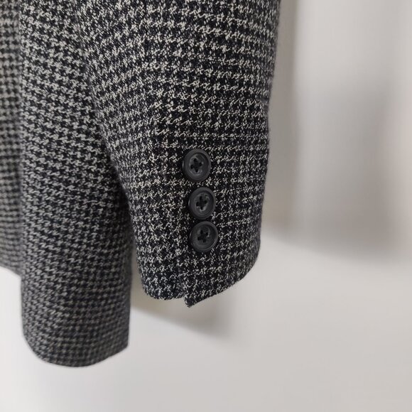 Protocol Men's Blazer Size 42L Black White Tweed Wool Business Casual Old Money - Picture 4 of 11